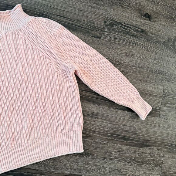 J. Crew Light Pink Roll Neck Cotton Sweater - Picture 4 of 9